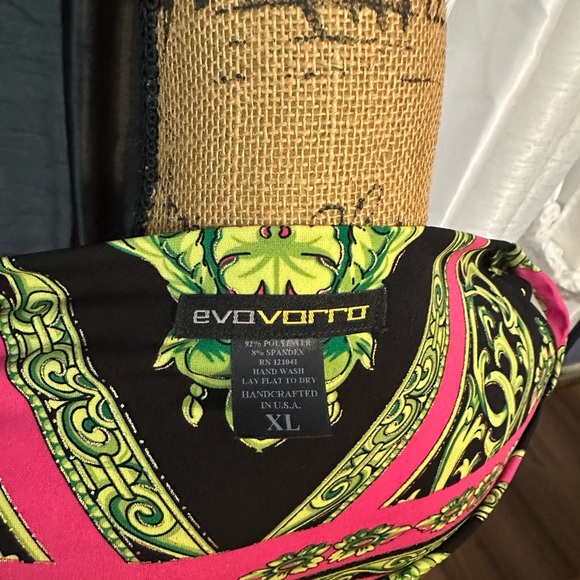 Eva Varro Black Green Cowl Neck Sheath Tunic - Picture 5 of 8